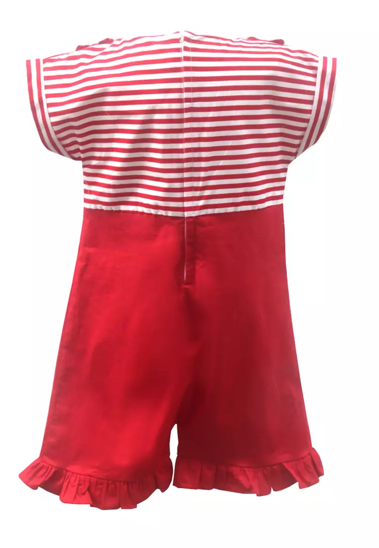 Two Mix Jumpsuit Anak Perempuan usia 1-8 tahun 4183 Merah
