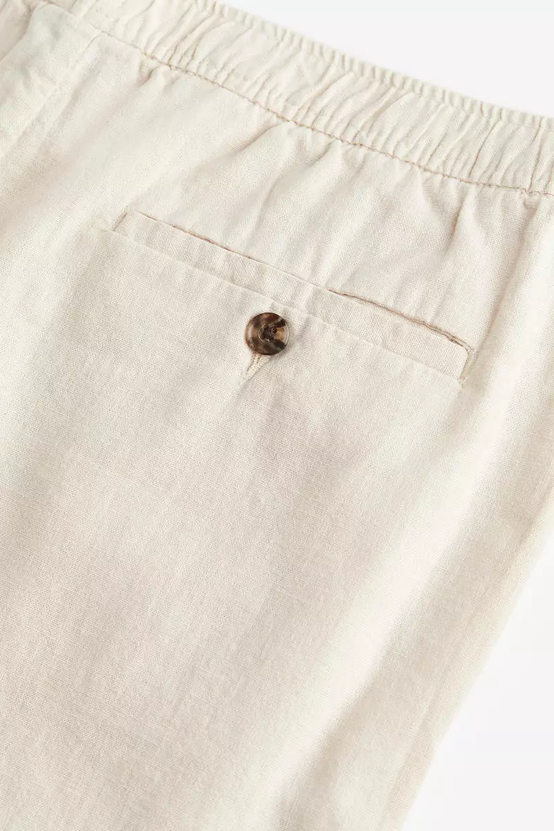 Regular Fit Linen-blend shorts