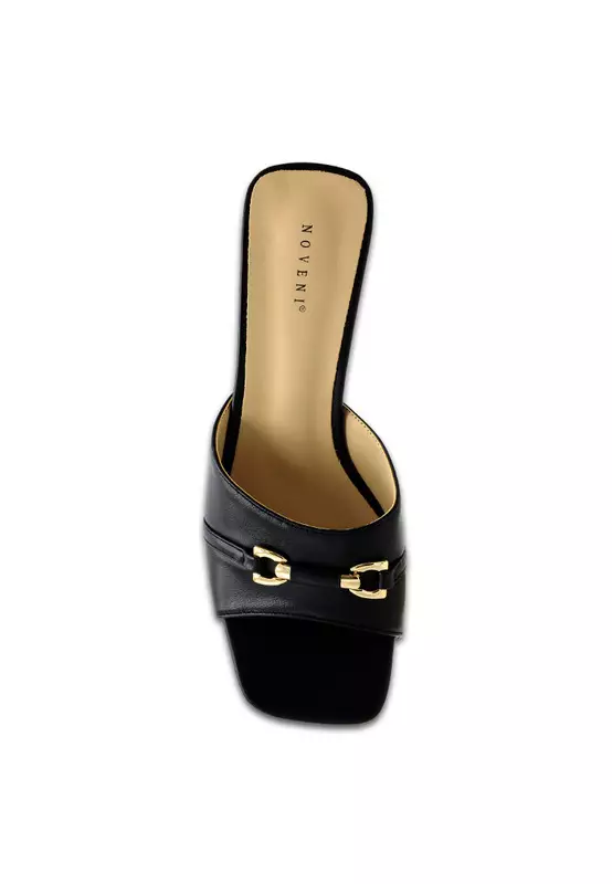 Slip On Faux Leather Fashion Heels