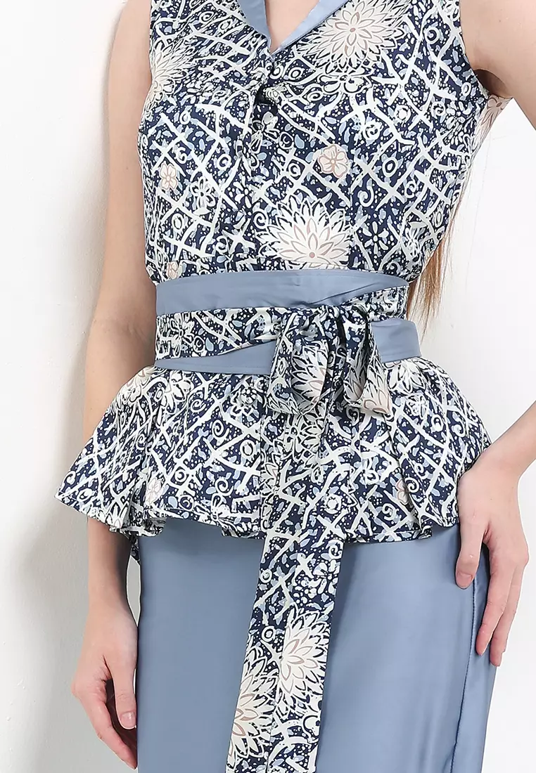 Atasan Blouse Wanita Spesial Seruni Merona Collection Fillea Premium Stretch Silk Blue