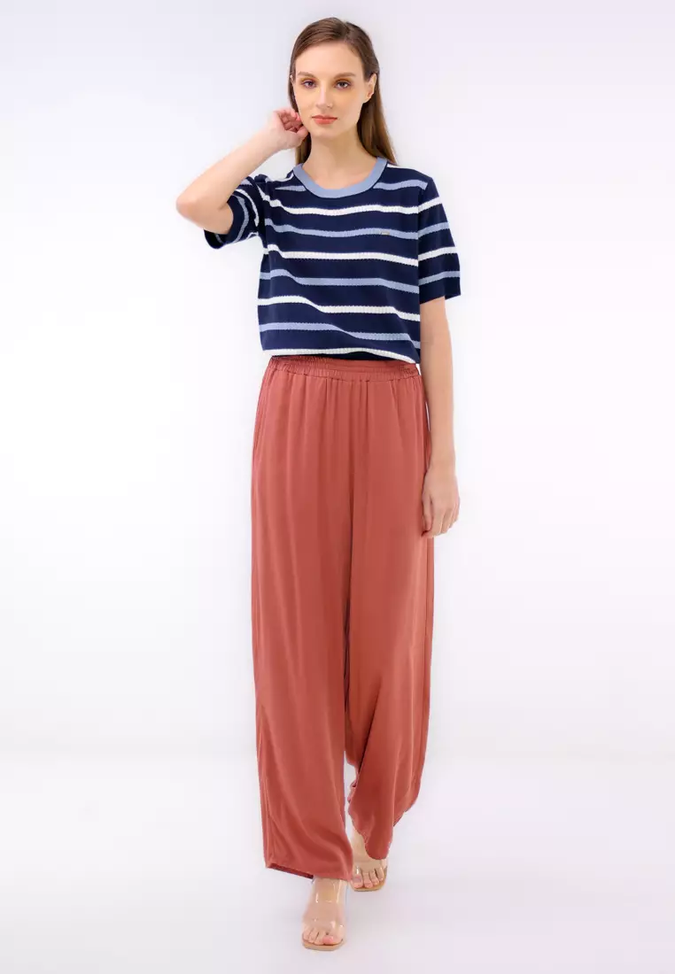 Woven Plain S.Twill Wide Leg Pants
