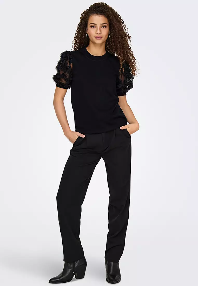 Ruffled Tulle Blouse