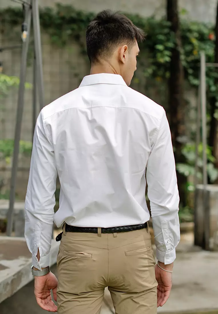 Oxcon Long Sleeve Business Shirt soft cotton White