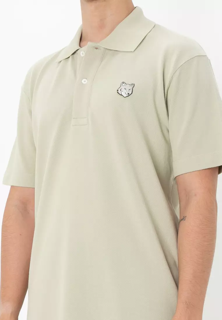 トップス Maison Kitsune BOLD FOX HEAD PATCH POLO MAISON KITSUNÉ Bold Fox Head Patch Polo Shirt in Green | SVD USA