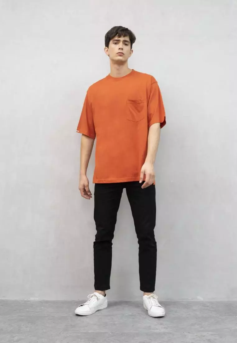 kaos oversized pria polos oversize shirt terracotta