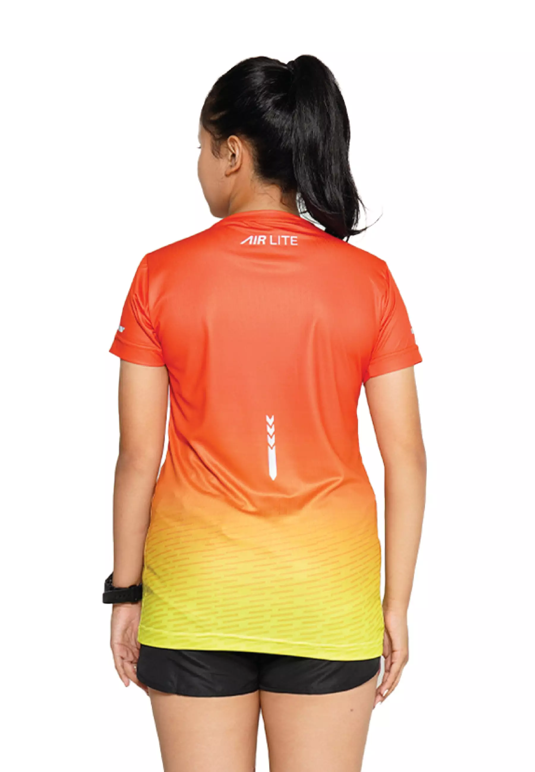 Tiento Baju Lari Ringan Jersey Running Anti UV Wanita Dry Fit Lengan Pendek Airlite Yellowflame