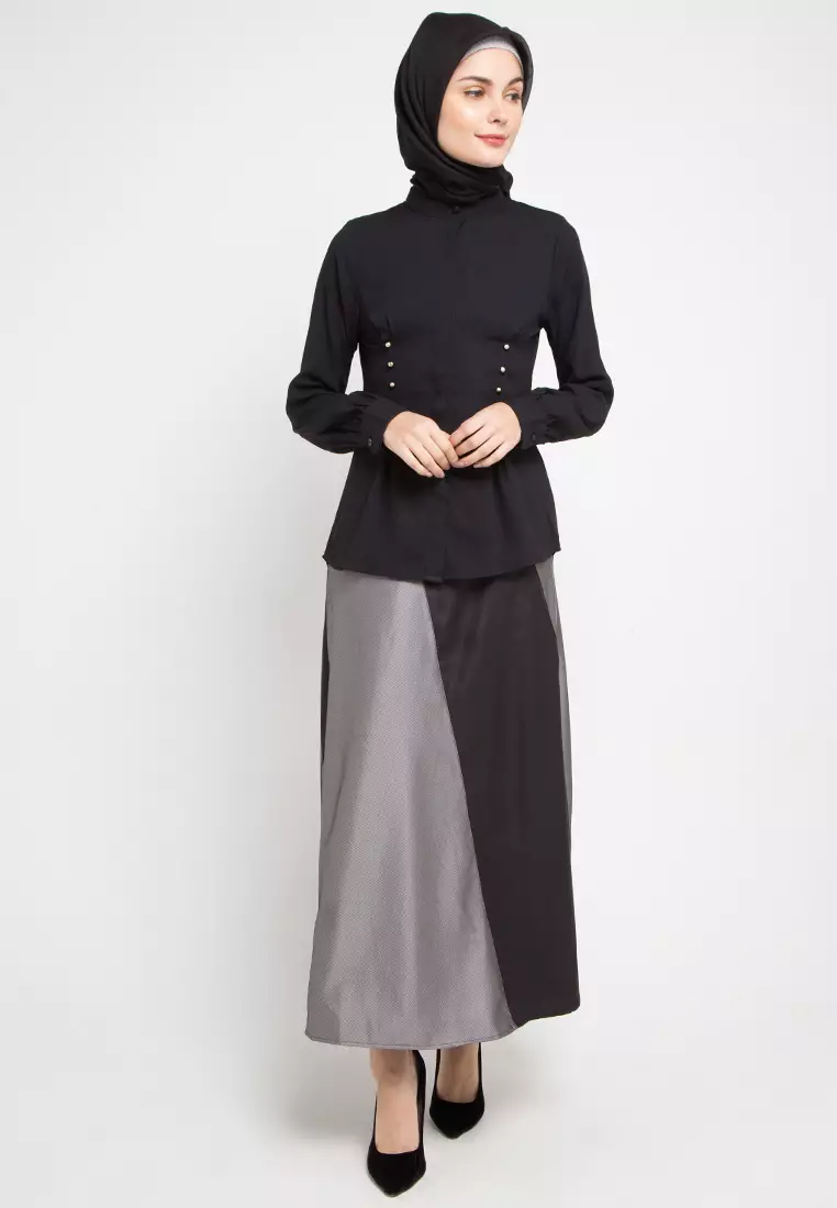 Kaira Skirt In Grey & Black