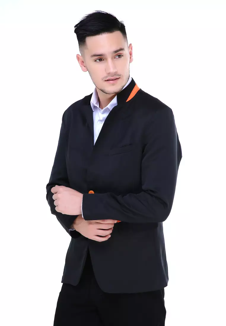 Woreq Jas Blazer Pria Classic Collar Formal Longsleeve Suit Material High Twist ORIGINAL