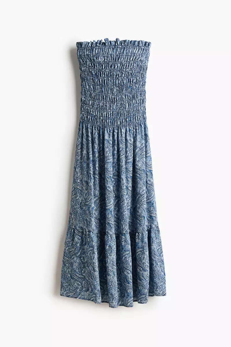 Smocked bandeau dress
