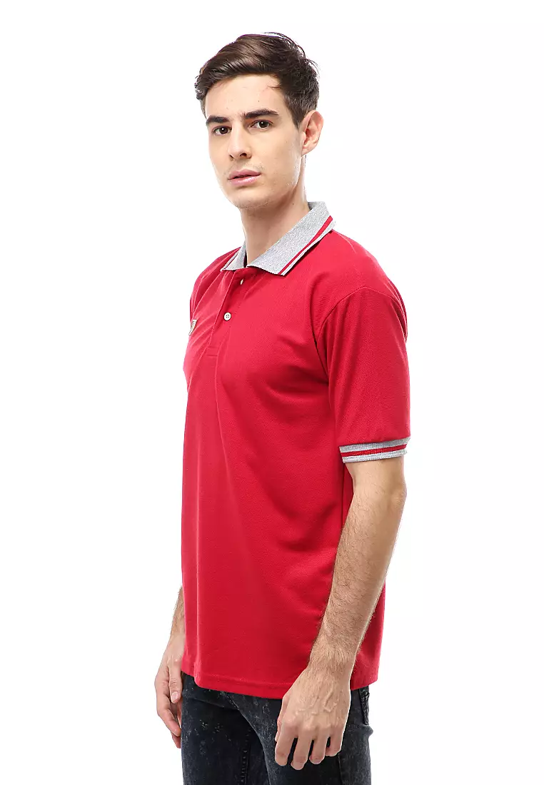 Jack T-Shirt Atasan Kasual Kaos Polos Pria Kerah Lengan Pendek Material Cotton ORIGINAL - Red