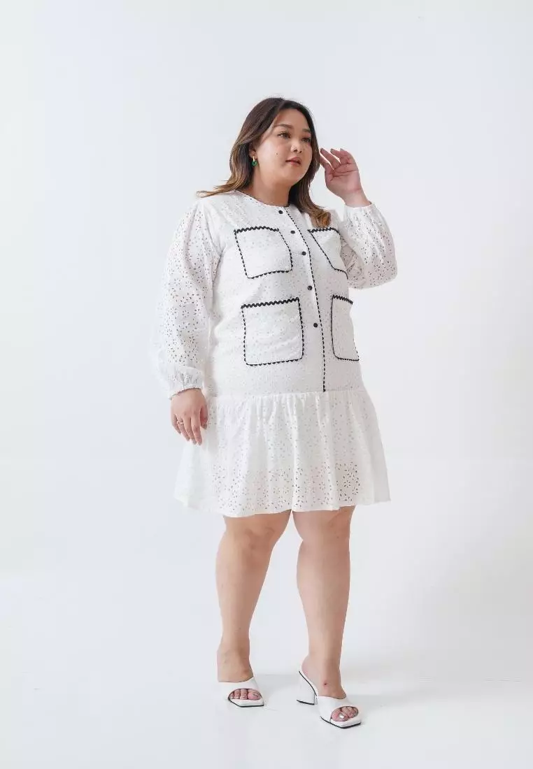 Plus Size Dress So Won Floral White