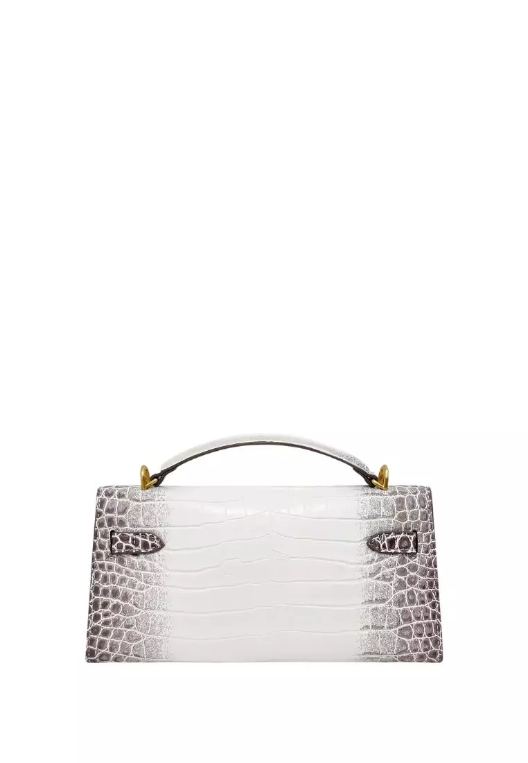 Noor Top Handle Bag - White Croc