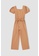 DeFacto pink Regular Fit Short Balloon Sleeved Cotton Jumpsuit 4D12DKAEF9A548GS_1