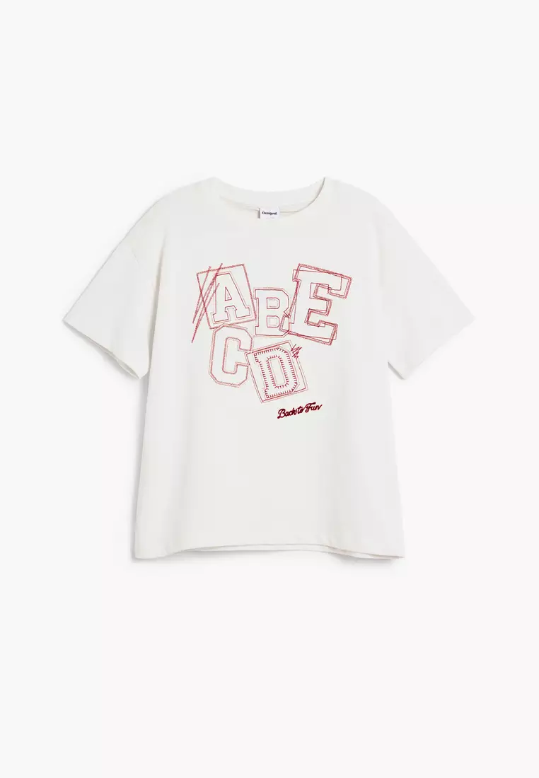 T-shirt with alphabet embroidery