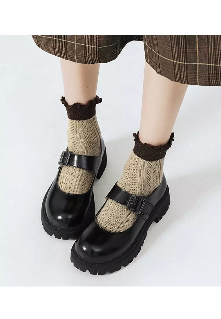 4CM Leather Mary Jane Shoes MZ566-5