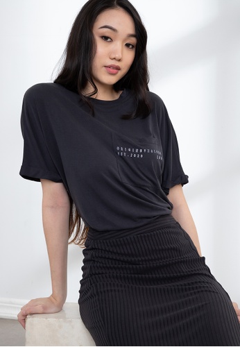 Origin by Zalora black Origin Logo Top made from Tencel 03FD7AA995283FGS_1