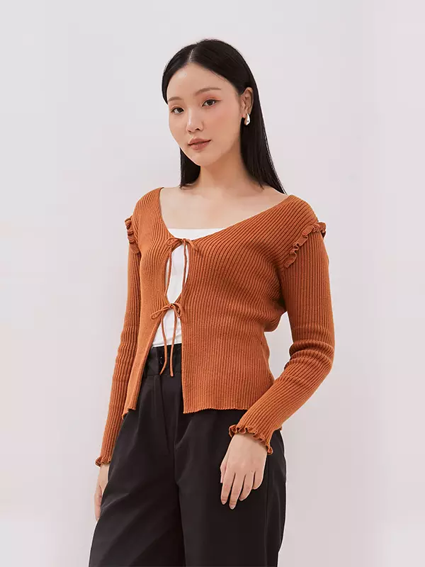 Minimal Tridda Cardigan Terracotta