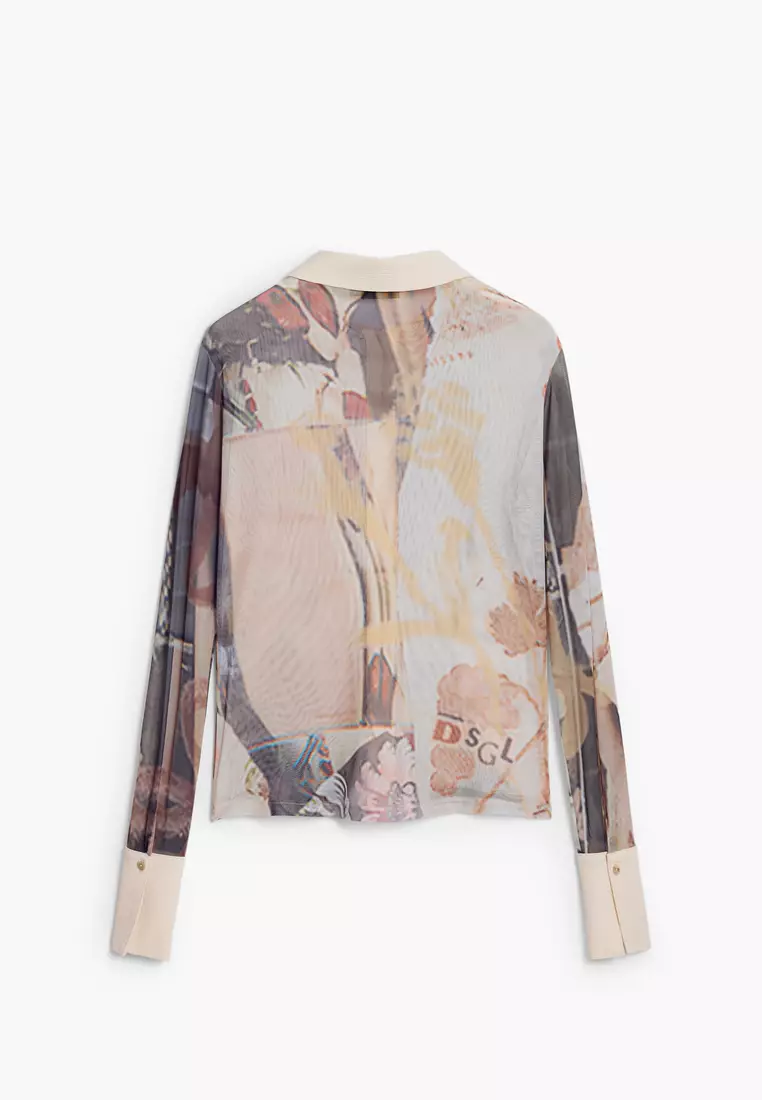 Chiffon cuff T-shirt