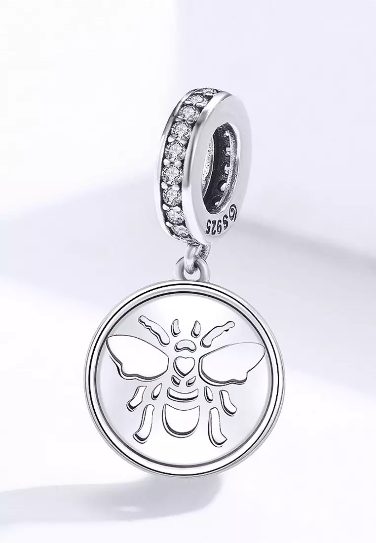 Solid 925 Sterling Silver Bee Animal Stamp Pandora Inspired Charm