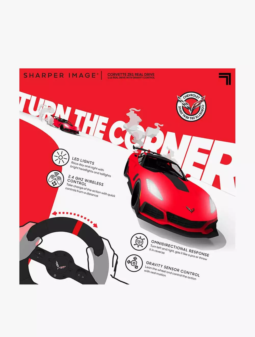 Sharper Image Toy RC Real Drive 1:16 GM Corvette - DCP1212016951 - Multicolor