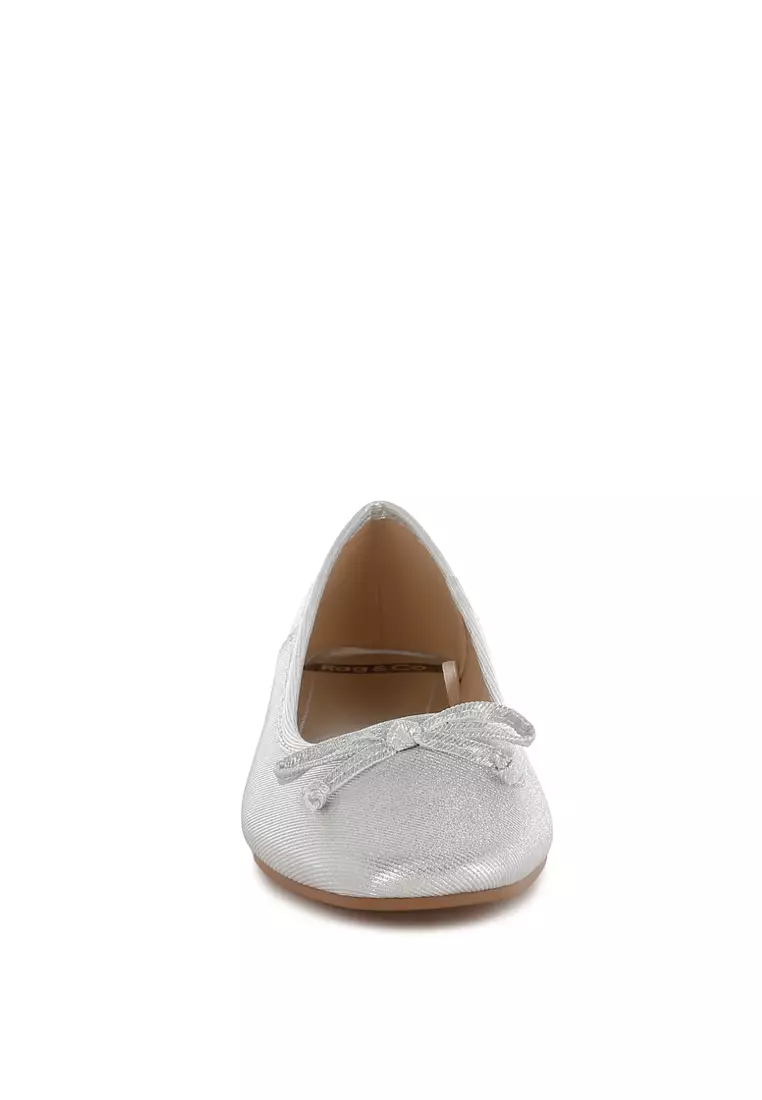 Metallic Ballet Flats in Silver
