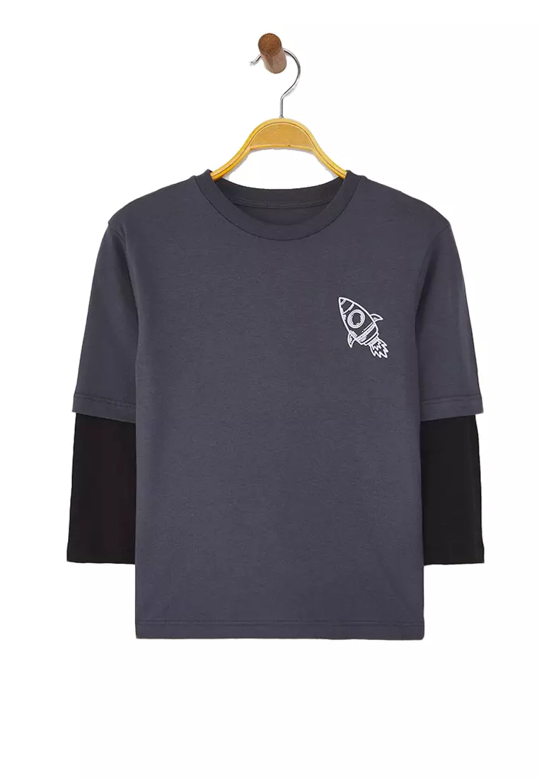 Printed Regular Fit Knitted Boys T-Shirt