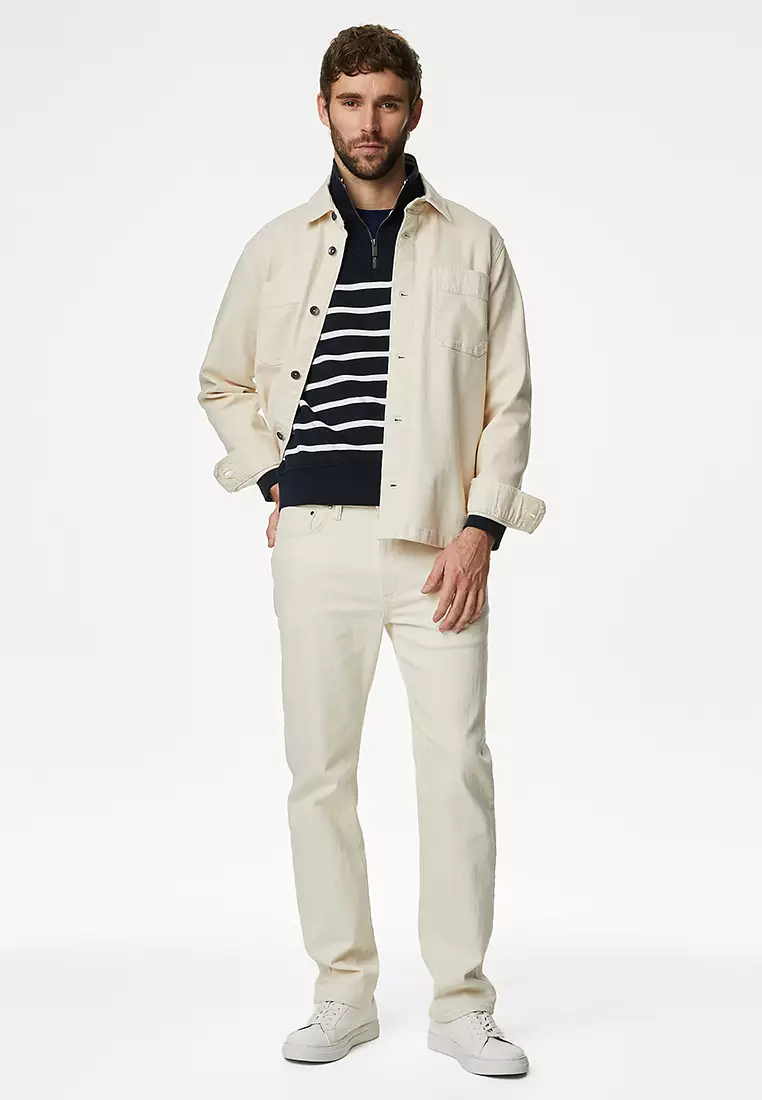 Pure Cotton Striped Sweatshirt