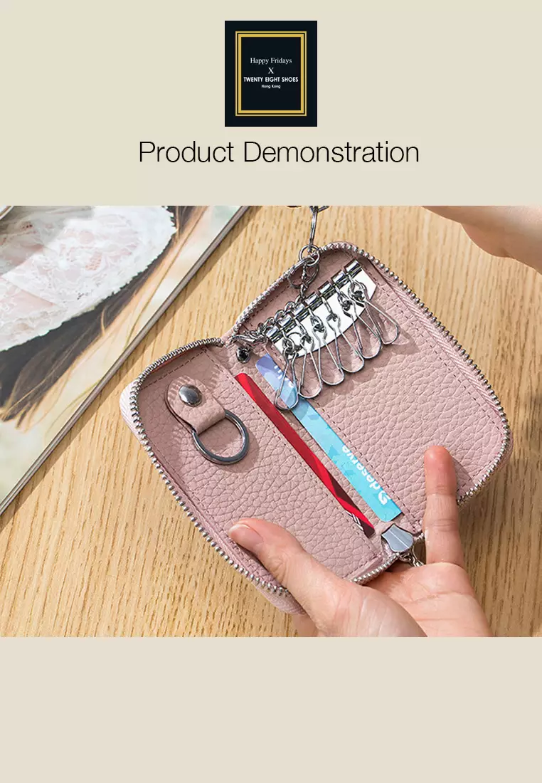 Full Grain Leather Zipper Key Case JW AN-3443