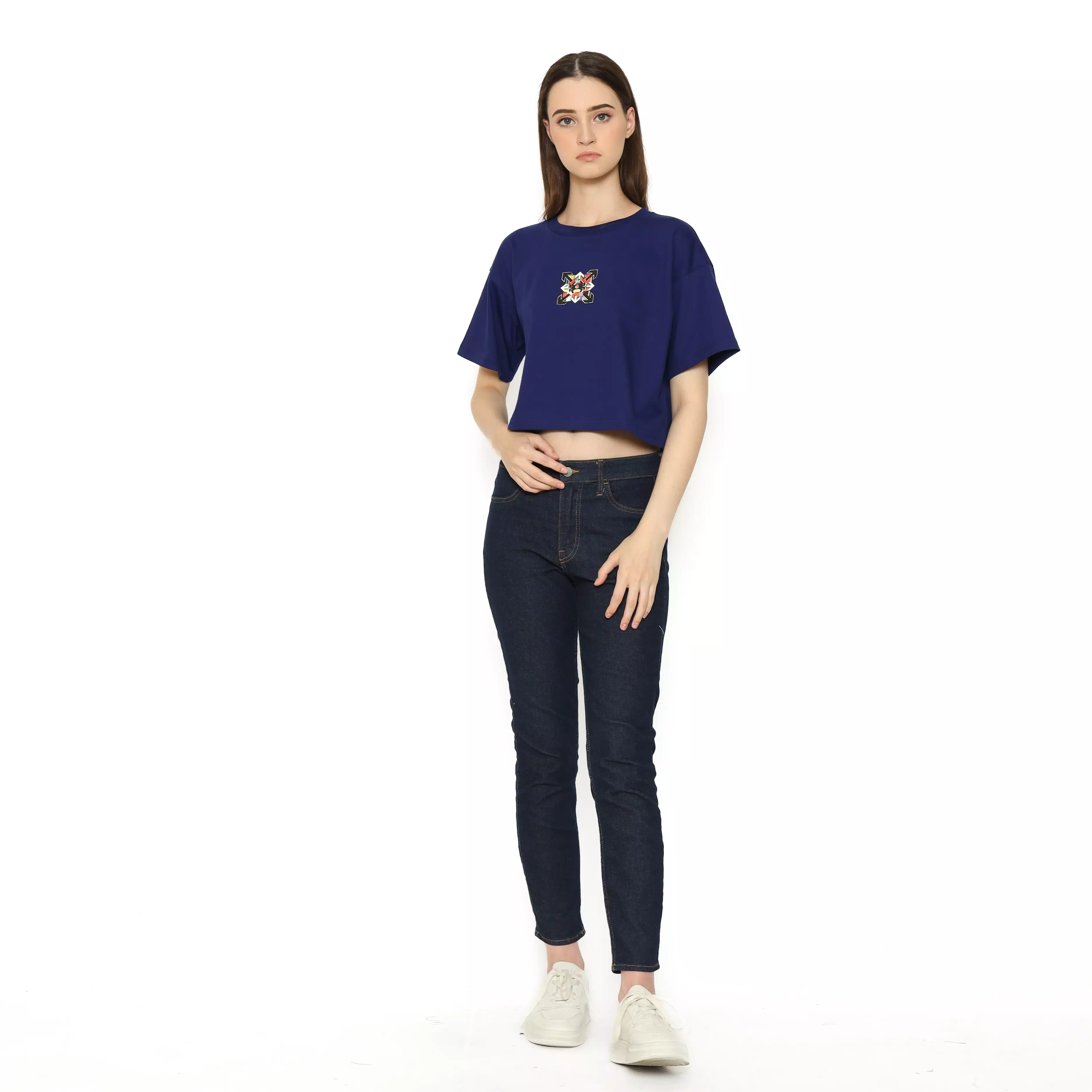 Spyderbilt Kaos lengan pendek Wanita Guerilla Crop Top Ladies Tee Planet Surf