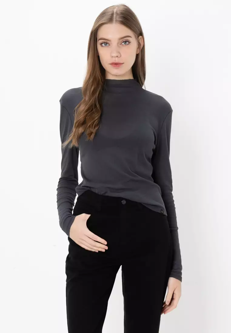 eaphi wave line sheer tops（Eaphi SLEEVE WAVE RIB KNIT TOPS）