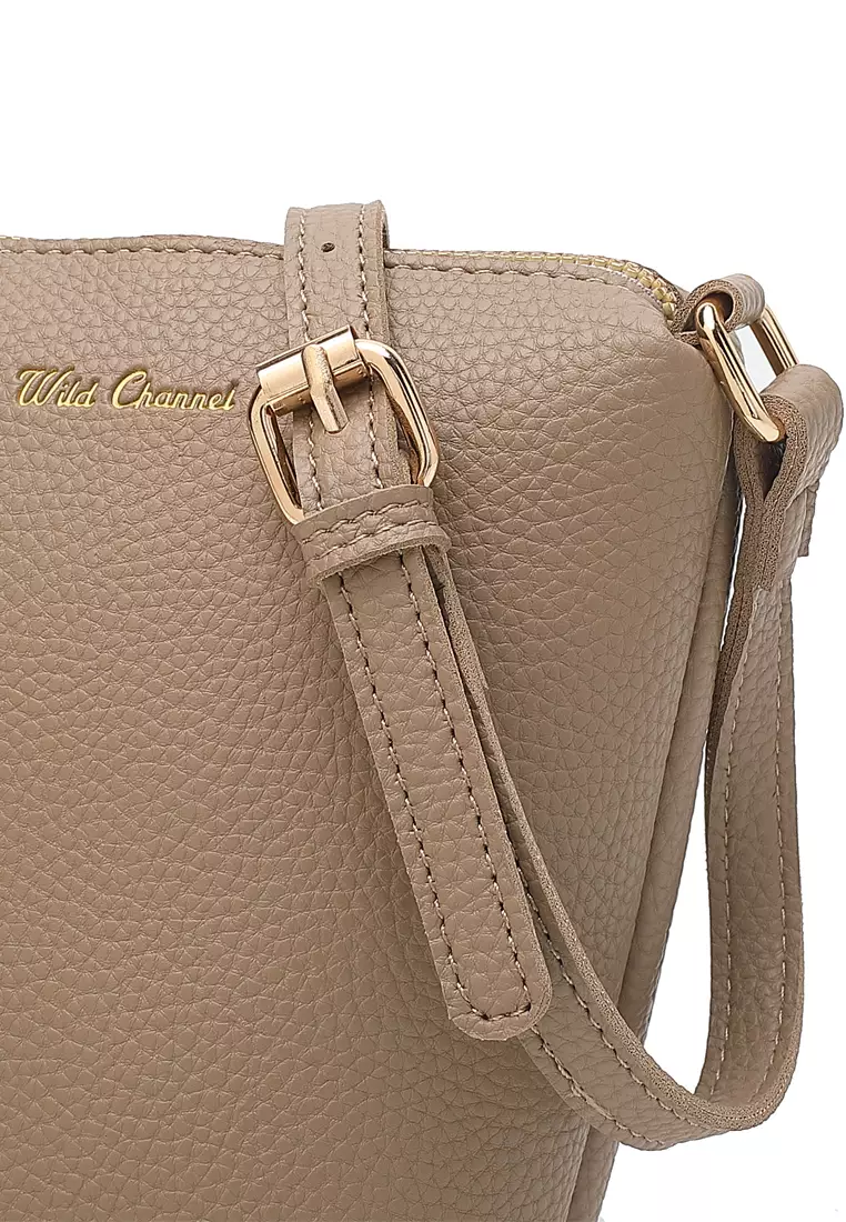 Women's Shoulder Sling Bag / Crossbody Bag - Light Apricot