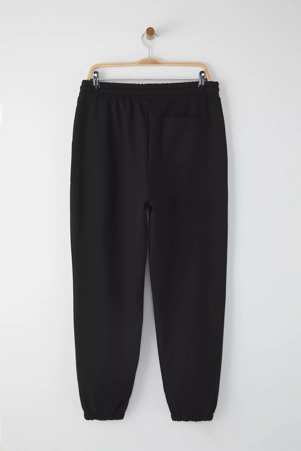 Black Oversize/Wide Cut Elastic Leg Smiley Face Printed Jogger Sweatpants TMNSS22EA0119