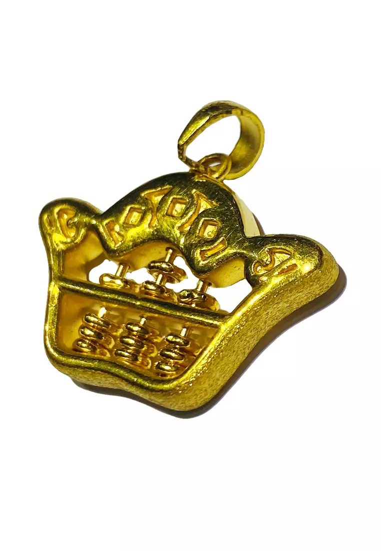 LITZ JINXI 999 (24K) 金元寶算盤吊墜 元寶算盤吊墜 EGP0035 (4.47g)