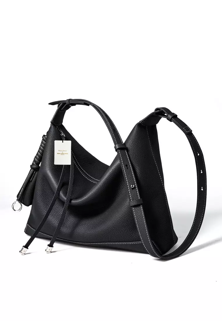 Leather Totes Tote Bags Long Strap SHOULDER TOTE FINE GRAIN