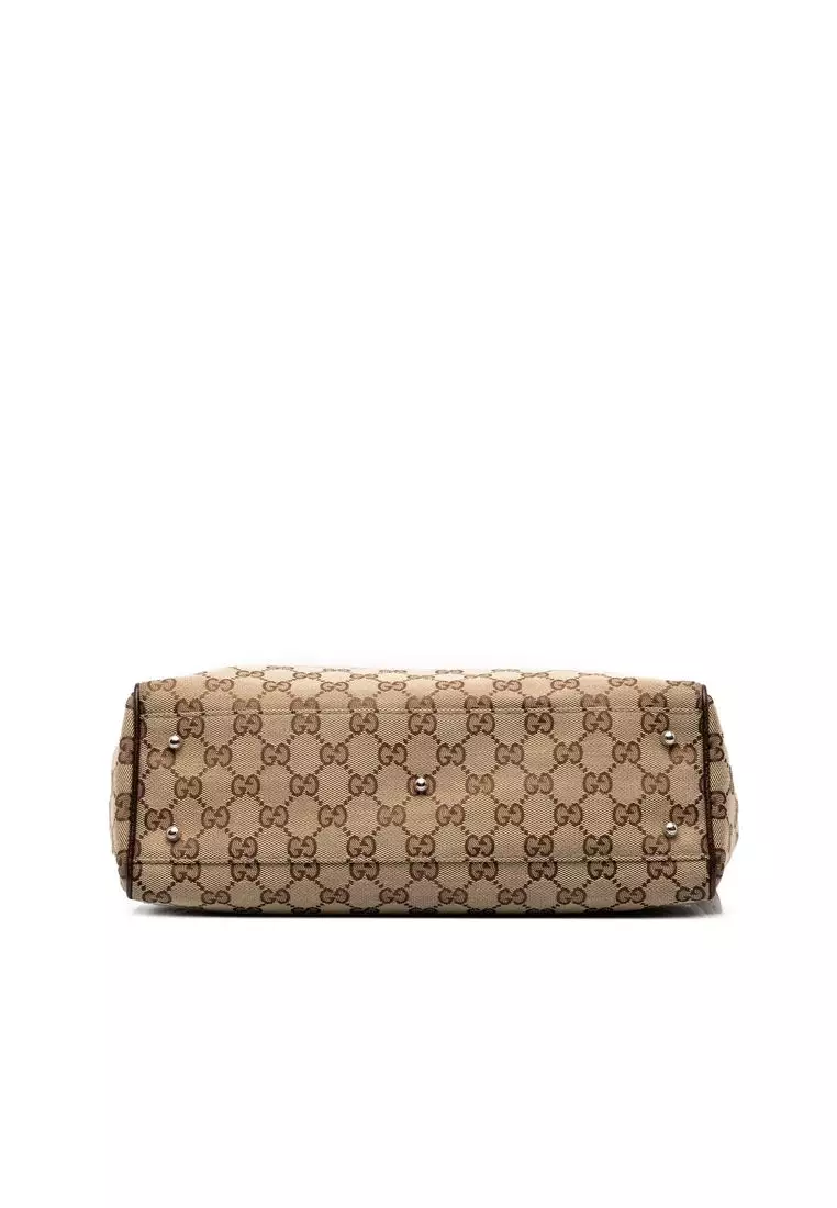 Pre-Loved Gucci Gg Canvas Web Horsebit Tote