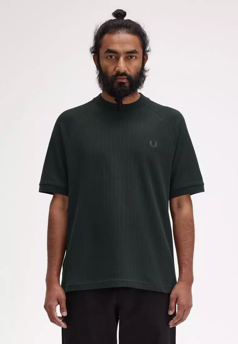 Buy Fred Perry Fred Perry M8680 Ribbed Raglan Sleeve T-Shirt