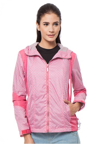 Jacket triangle full print nylon pink