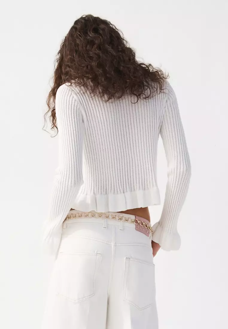 Knitted Cardigan With Ties