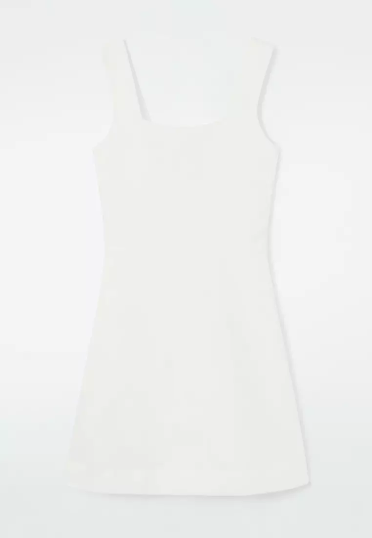 Square-Neck Mini Pinafore Dress