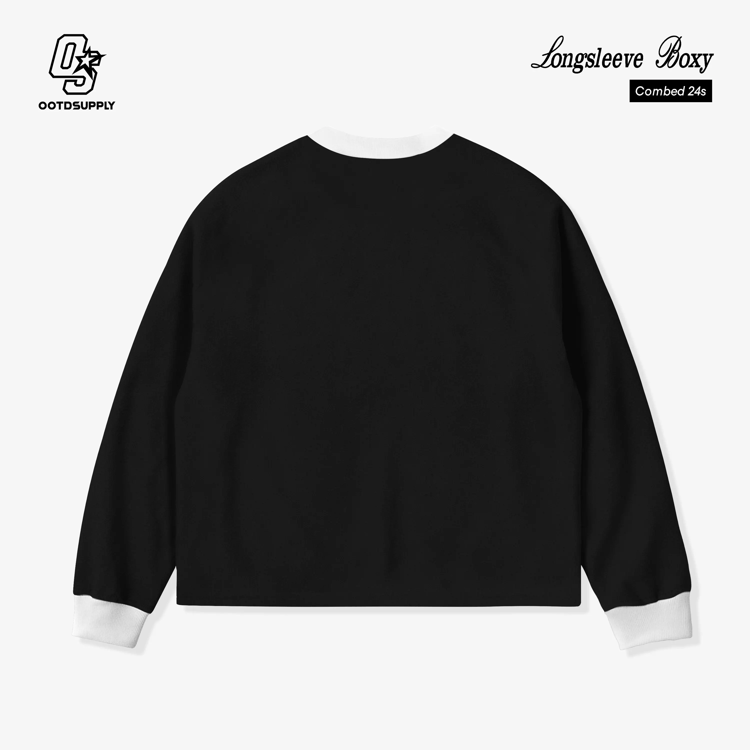 OOTDSUPPLY Longsleeve Boxyfit Wave Line Maxdrive Black Benhur l Racing Streetwear Unisex | Kaos Lengan Panjang Boxyfit | OS-LS-BX-WL001