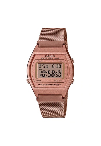 CASIO brown Casio B640WMR-5ADF Mesh Band Rose Gold Vintage Collection Digital Women's Watch E10AFACE466F31GS_1