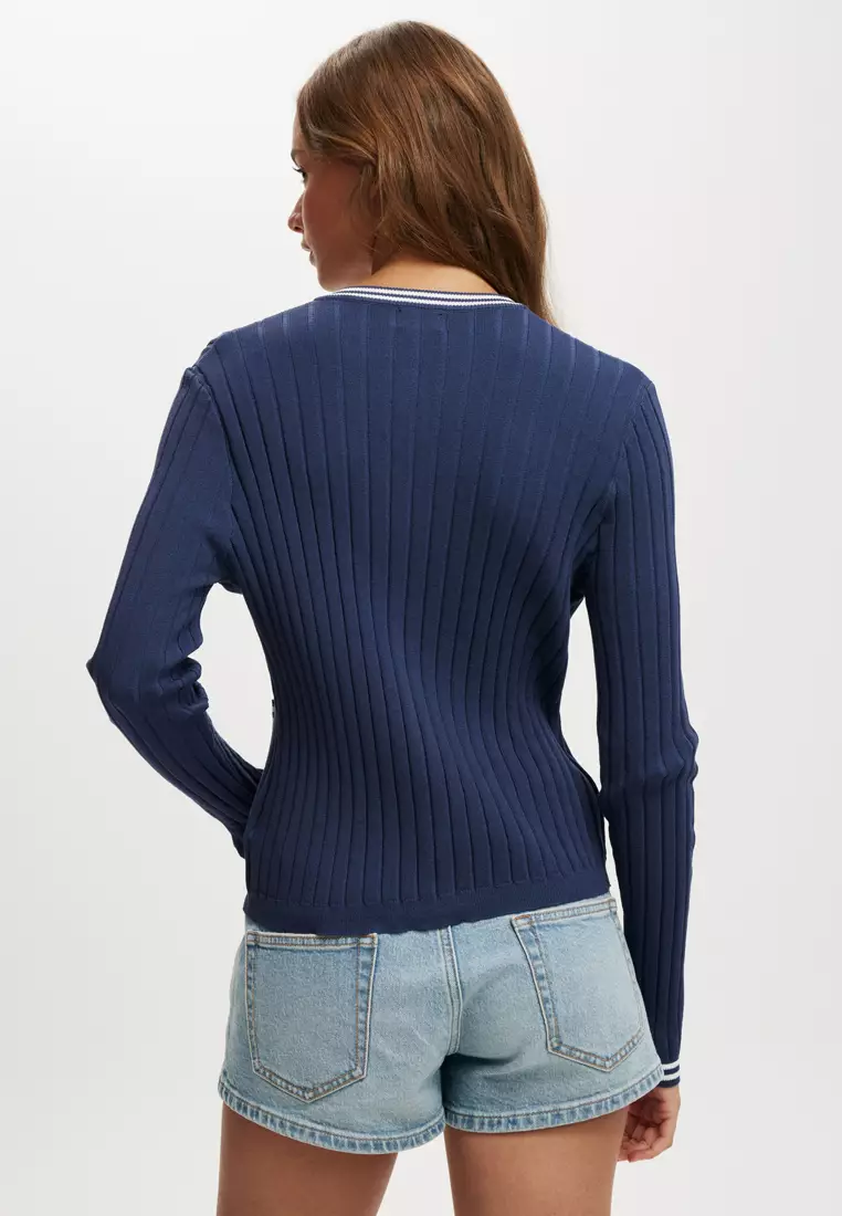 Knit Rib Button Cardigan