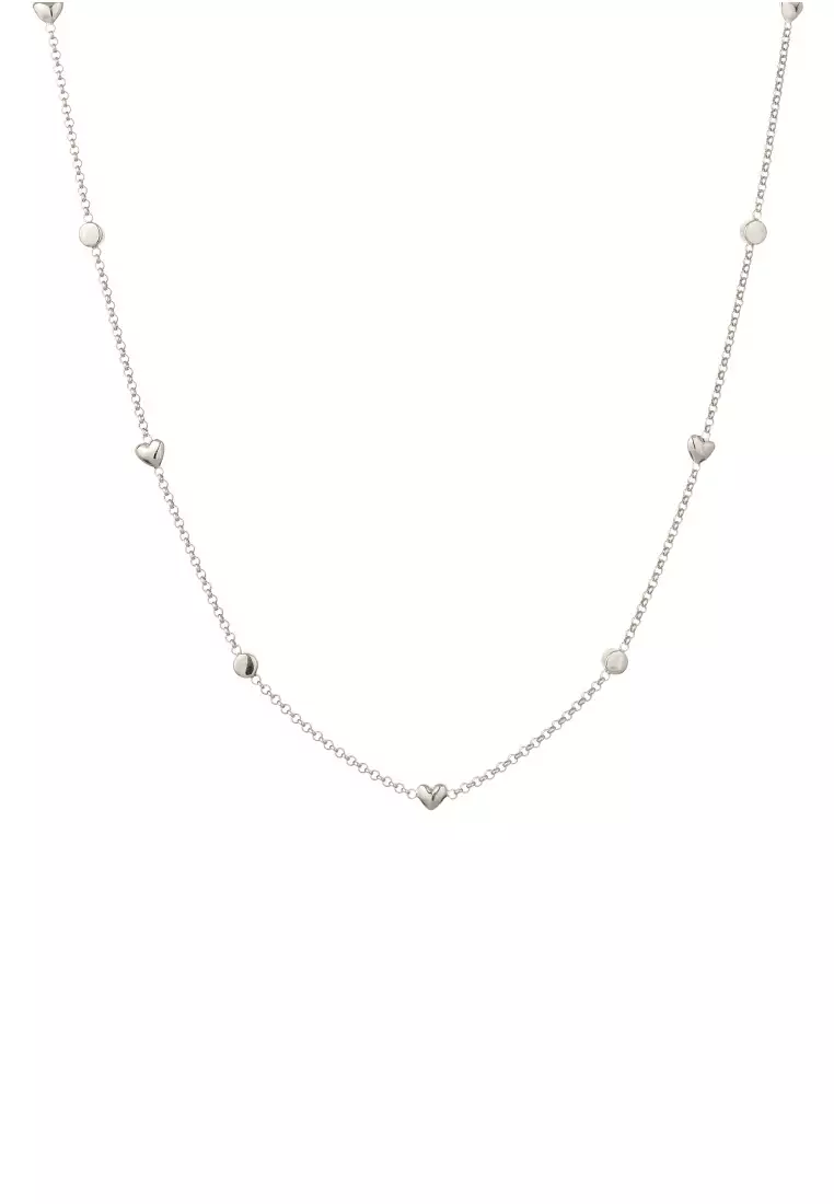 Kalung Perhiasan Perak 925 Wanita Heart White Embellished with Crystal by Swarovski®