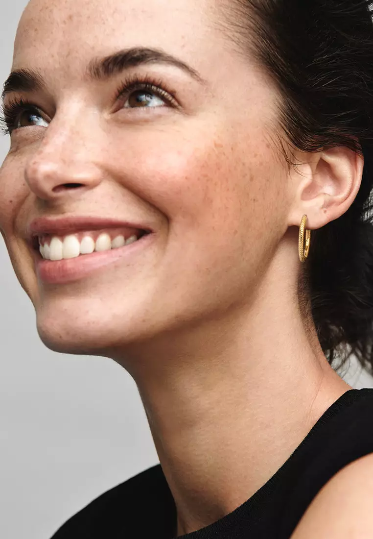 Small gold hoop earrings pandora deals