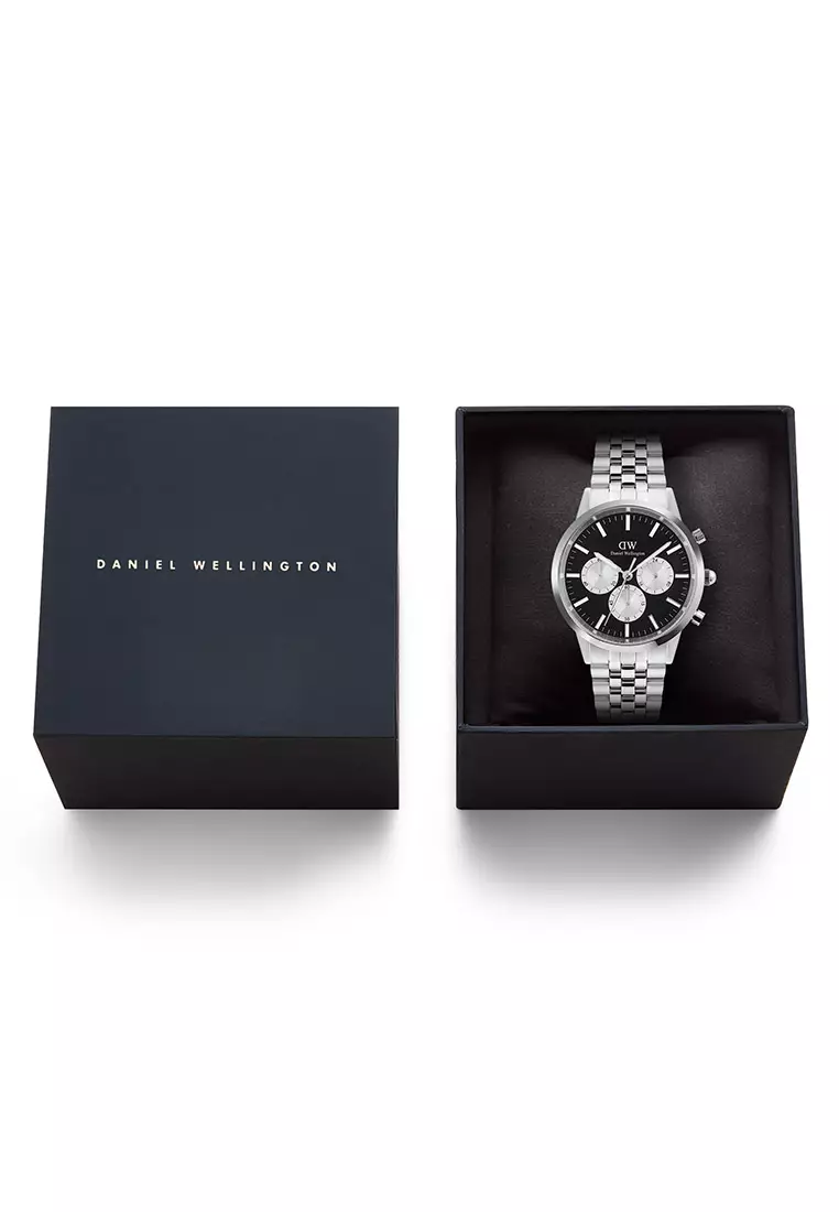 Iconic Chronogprah 42mm Arch 5-Link Onyx Panda Silver Men Watch stainless steel watch DW Official Authentic Original jam tanggan lelaki DW jam tangan