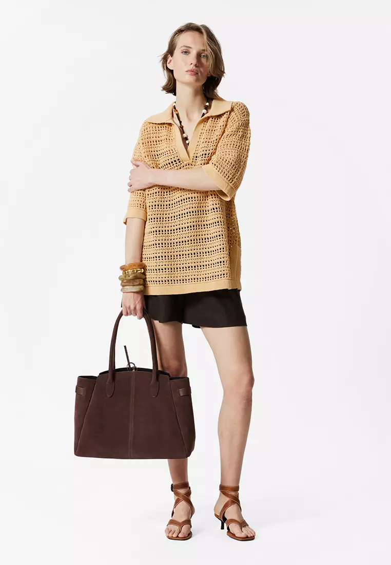 Pointelle-Knit Polo Shirt