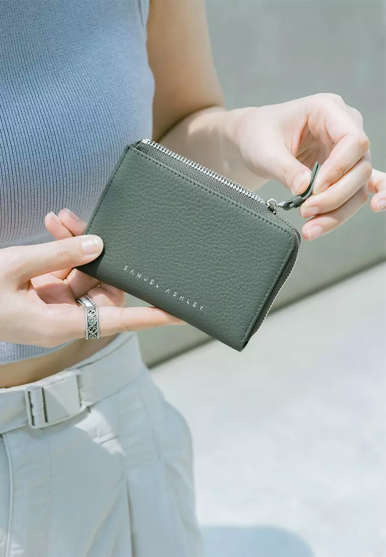 Roxie Leather Key Purse - Jungle Green