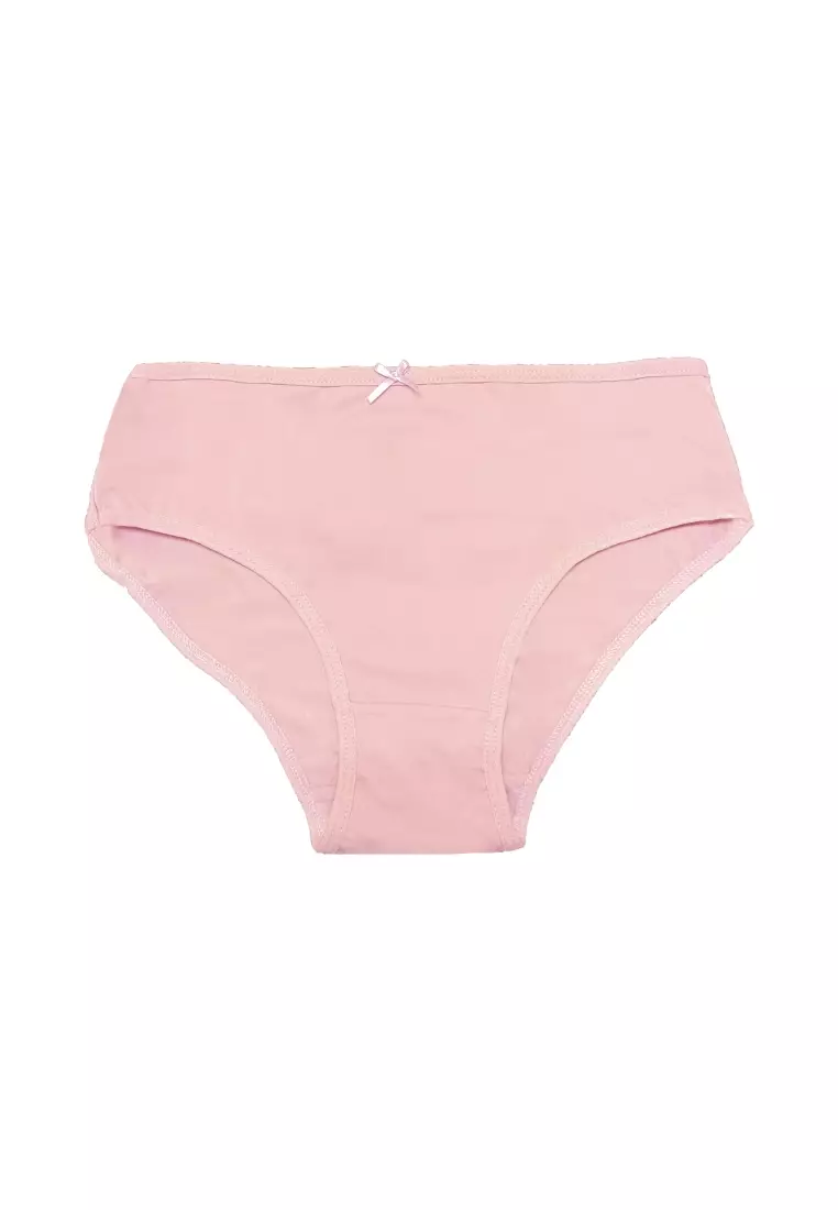 6-in-1 Mid-Waist Bikini Panty with Elastic Waist Underwear for Women