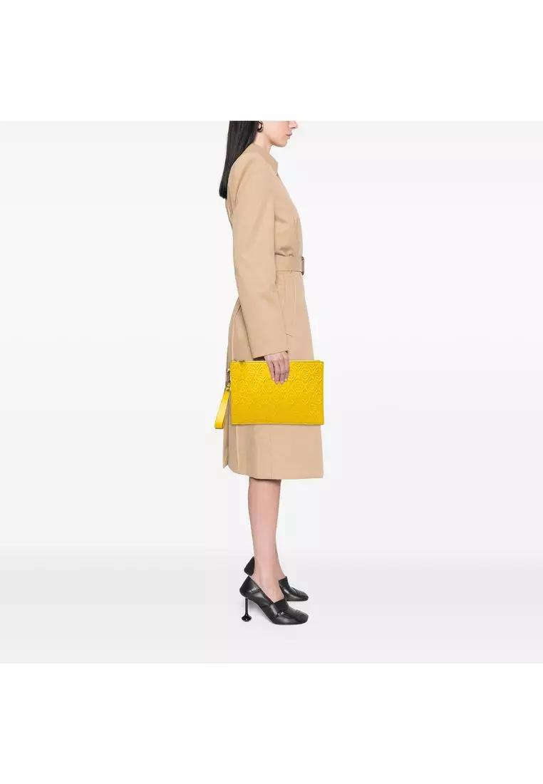 Pre-Loved Gucci Quilted Calfskin G Rhombus Zip Clutch