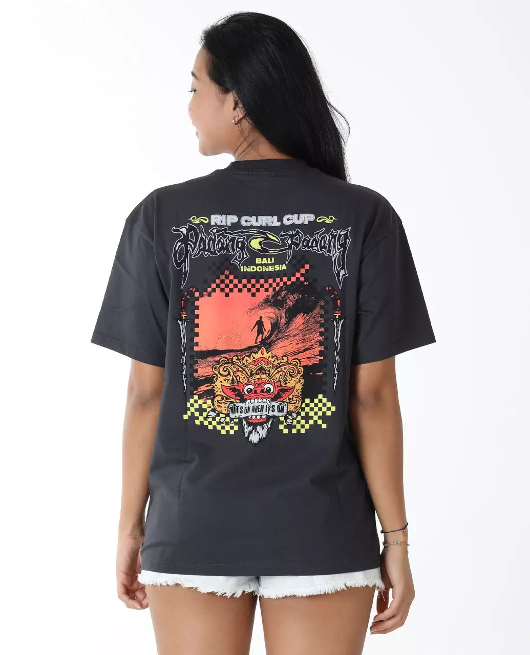 RIP CURL☆Padang Padang 25 Poster Tee コットン 半袖 Tシャツ Padang Padang 25 Poster Tee - Bone - Surf Clothing for mens